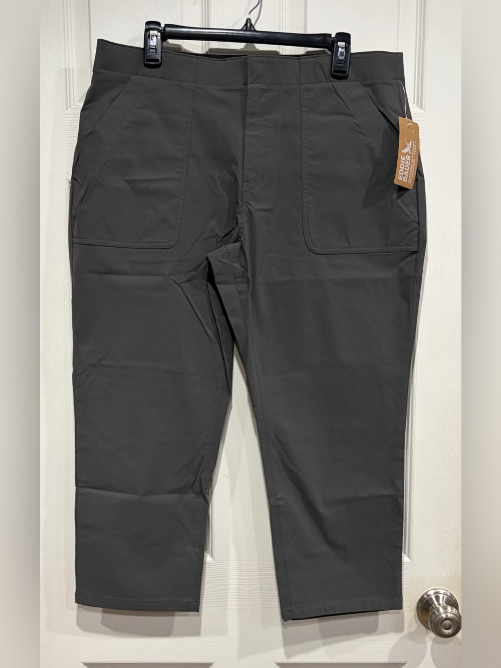 Eddie Bauer Women's 14 Horizon High-Rise Straight Leg Cropped Pants Grey NWT